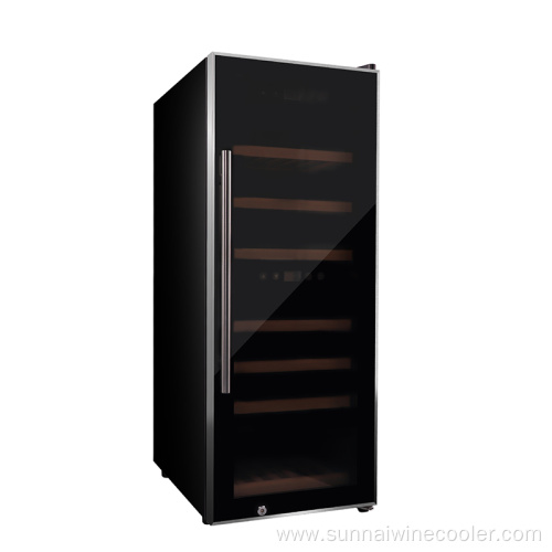 Digital control freestanding wine cooler with beech shelf